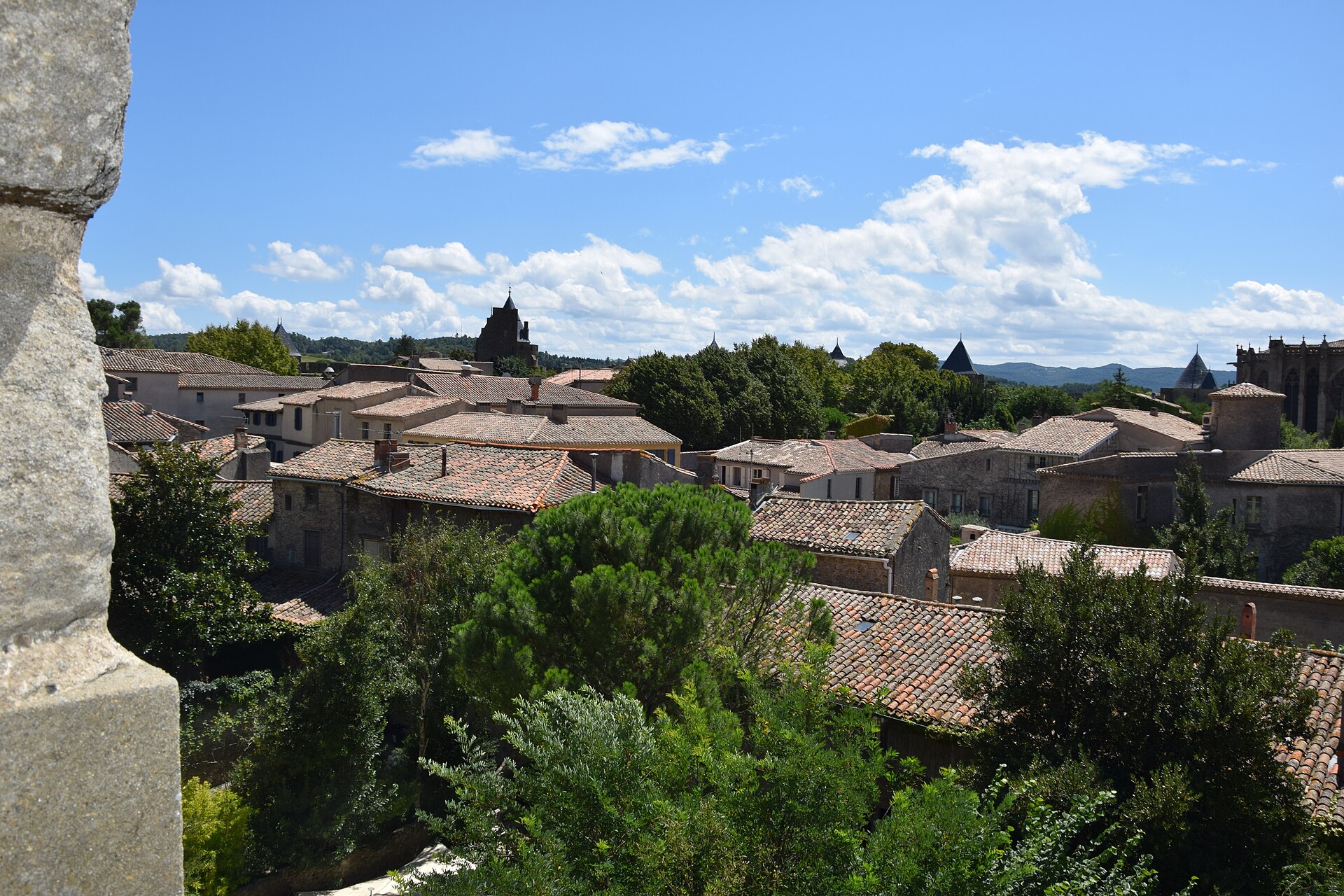 Toits de tuiles du Languedoc vus depuis Carcassonne